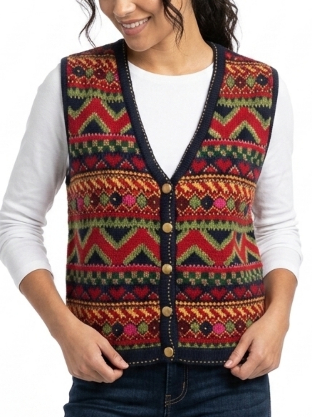 Vintage Liz Sport Cotton Blend Knit Vest